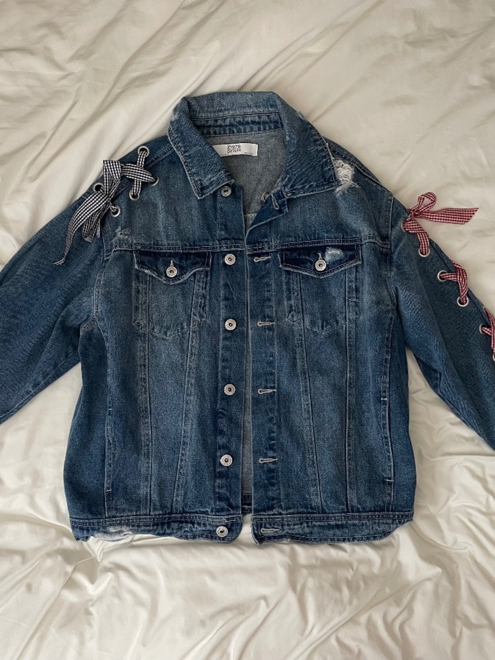 Zara Denim Jacket w/ Ribbon